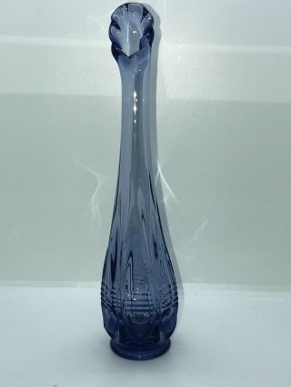 Vintage Fenton Clear Purple Blue Bud Vase MCM 3