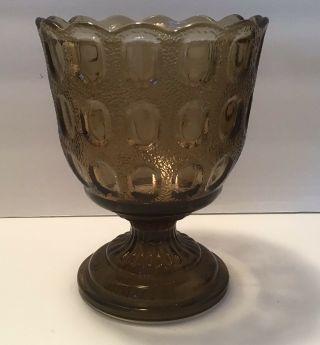 Vintage Brown Glass E.  O.  Brody Cleveland Ohio Pedestal Planter/ Vase