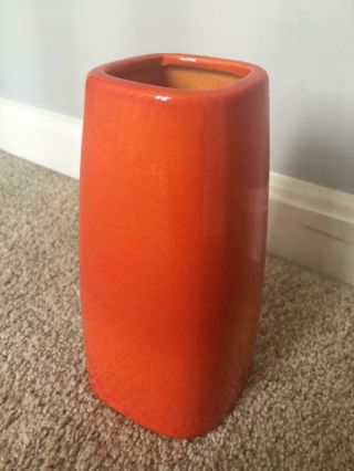 Vintage Scheurich Vase Mid Century Modern German Ceramics Orange 692 - 19