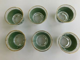 SET 6 VTG GREEN JEANETTE GLASS WEDGEWOOD JASPERWARE HELLENIC FRUIT DESSERT BOWLS 2
