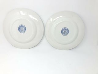 Set Of 2 Liberty Blue Staffordshire Ironstone Independence Hall Colonial Plates 4
