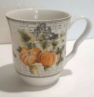 222 Fifth Pumpkin Patch Coffee Cup Mug Thanksgiving Harvest Fall Porcelain