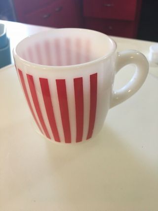 Hazel Atlas Red Stripe Coffee Cup Vintage Hard To Find
