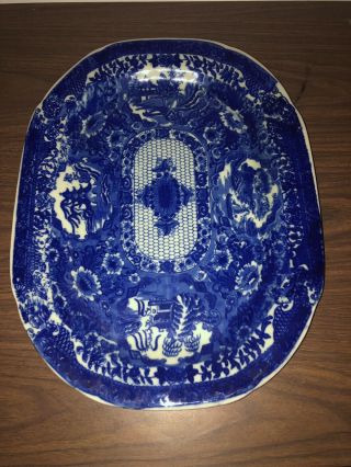 Blue Platter Dish Victoria Ware Ironstone 17”