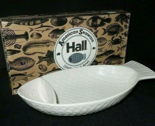 2 Hall Usa Restaurant Divided Fish Bowl Large Serving Dishes Nos 1150
