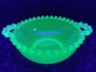 Blue Vaseline Glass Candlewick Imperial Pattern Nappy Bowl Dish Uranium Nut Soap
