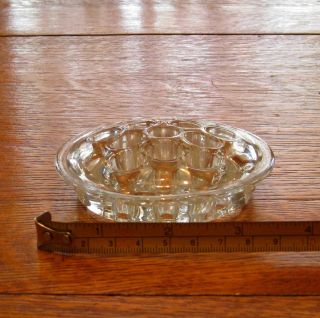 Vintage Clear Glass Flower Arranging Frog Home Decor Collectible 3 1/2 " Flat