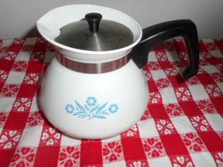 Vintage Corning Ware Blue Cornflower Corn Flower Teapot Kettle P - 104 6 Cup