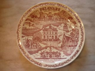 Vintage Vernon Kilns Transferware First State Delaware State Plate Exc Cond