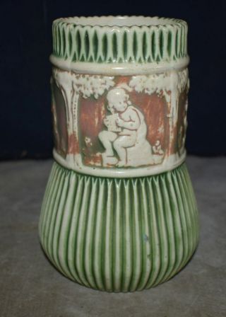 Vintage Roseville Art Pottery Donatello Panel Vase - Circa 1915