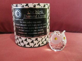 Boxed One World Diamond Crystal Wise Old Owl Figurine