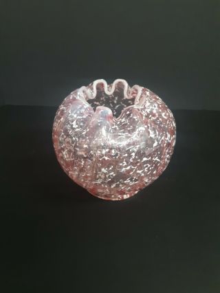 National Oriental / Model Flint / Dugan Eapg Pink Frit Splatter Glass Rose Bowl