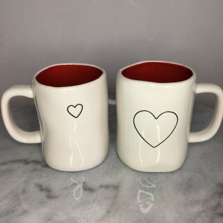 Rae Dunn Double Sided Valentine’s Day 2018 Black Heart Mug W/ Red Interior