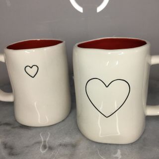 Rae Dunn Double Sided Valentine’s Day 2018 Black Heart Mug W/ Red Interior 2