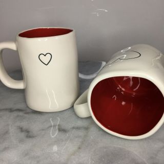 Rae Dunn Double Sided Valentine’s Day 2018 Black Heart Mug W/ Red Interior 4