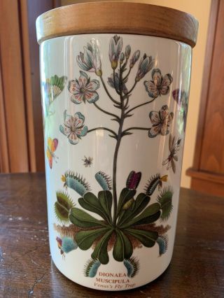 Portmeirion Botanical Garden Canister With Wood Lid,  Dionaea Muscipula Venus Fly