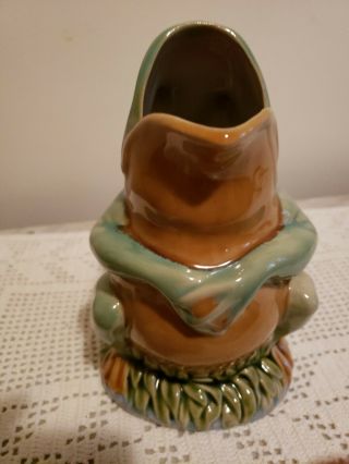 Vintage Collectible Majolica Frog Figural Pitcher / Jug Hand Painted Great Decor 3