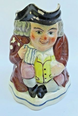 Antique Old 19th C.  Staffordshire Pottery Toby Jug Arthur Vernay Provenance 3