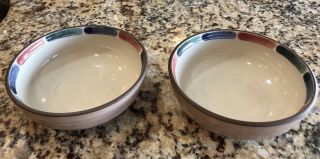 Pair (2) Noritake Stoneware 8472 Warm Sands 6 1/2 " Cereal Soup Bowls - Near