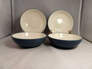 Set Of 4 Noritake Colorwave Blue Coupe Cereal Bowls