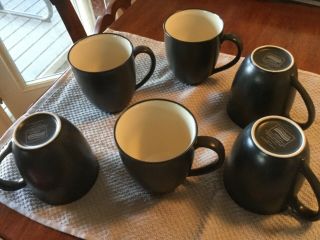 Noritake Colorwave 8034 Graphite Mug Set Of 6 Stoneware Coffee Cups 12 Oz.