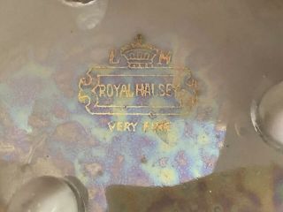 Vintage Royal Halsey Fine Bone China Tea Cup and Saucer Black Pink Rose England 4