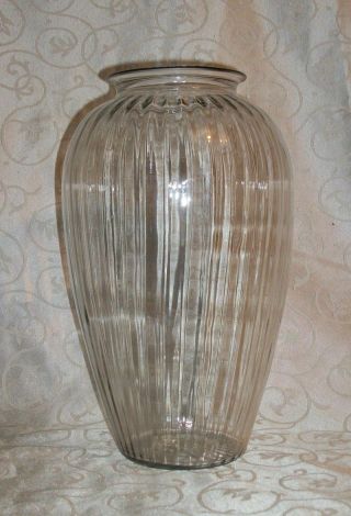 Gorgeous Vintage 12.  75 " Glass Vase By Anchor Hocking