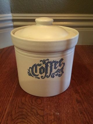 Pfaltzgraff Yorktowne Stoneware Coffee Canister With Lid Jar Made In Usa