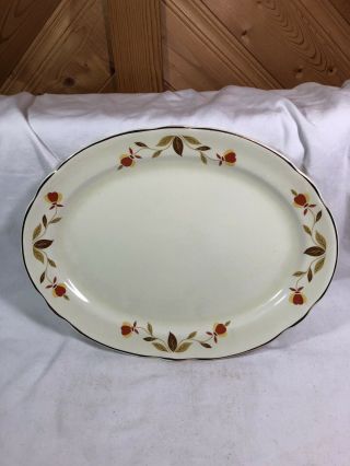 Vintage Hall Autumn Leaf Jewel Tea Oval Platter 11 - 1/4 Inch