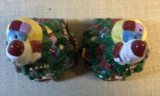 Spode Christmas Trees Salt And Pepper Shakers Santa Holiday Presents 4