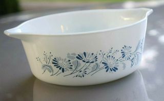 Vintage Pyrex Colonial Mist White Blue Floral Casserole Dish 472 - B No Lid Guc