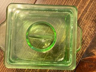 Anchor Hocking Square Uranium glass dish with lid 2