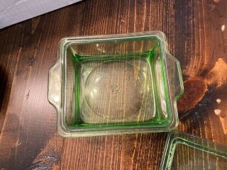 Anchor Hocking Square Uranium glass dish with lid 4