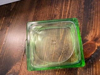 Anchor Hocking Square Uranium glass dish with lid 5