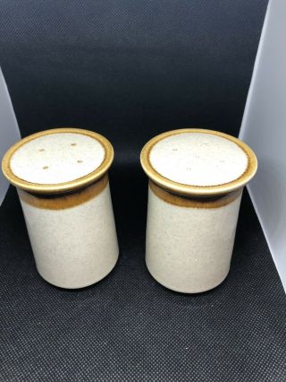 Mikasa Whole Wheat Salt Pepper Shaker Vintage Set.  Flat Top