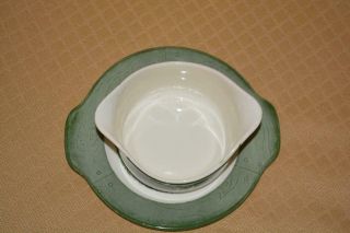 Gravy Boat & underplate Colonial Homestead Green by Royal China bowl & plate 2