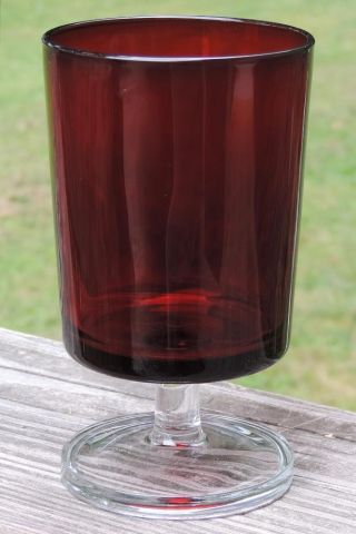 Vintage Cavalier Stemware Luminarc Arcoroc France 8 Oz Ruby Red Wine/water Glass