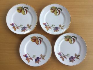Set Of 4 Royal Worcester Fineporcelain Evesham Gold Bread & Butter Plates 6 - 5/8”