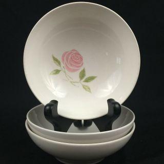 Set Of 3 Vtg Fruit Bowls 4 3/4 " By Franciscan Pink A Dilly Whitestone Ware Japan
