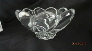 VINTAGE Mikasa Peppermint CLEAR SWIRL Crystal Glass Bowl 5 1/2 