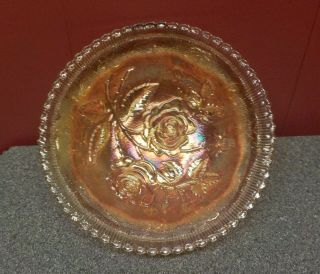 Vintage Imperial Open Rose Marigold Carnival Glass Bowl
