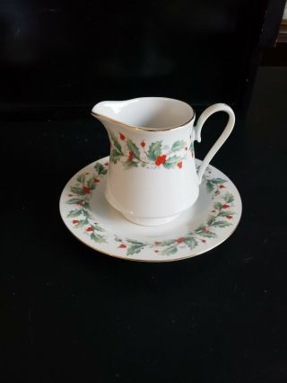 China Pearl Fine China Noel Liling China Creamer With Saucer