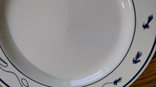 Homer Laughlin LL Bean One Dinner Plate Restaurant China Fly Fishing Stained 4
