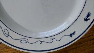 Homer Laughlin LL Bean One Dinner Plate Restaurant China Fly Fishing Stained 5