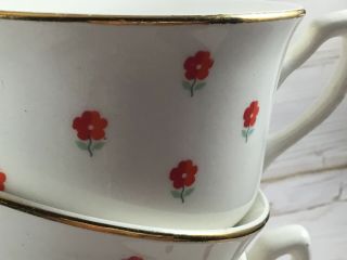 W.  S.  George Lido Made U.  S.  A.  Blushing Rose Dalrymple Pattern 3 Teacups & Saucers 2