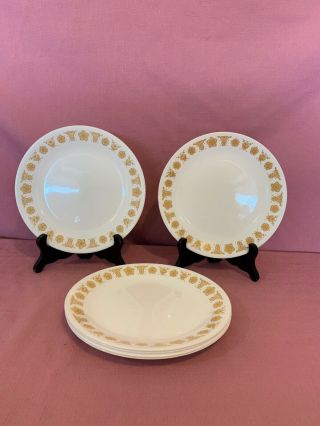 Vintage Set Of 6 Corelle Butterfly Gold 8 1/2 " Inch Lunch Plates V