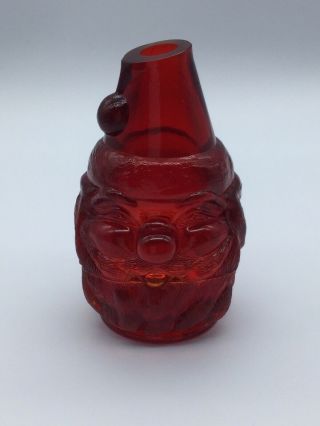 Vintage Fenton Santa Claus Fairy Lamp Ruby Red Amberina Tea Light