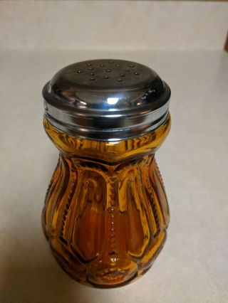 Vintage L E Smith Moon And Stars Amber Gold Cheese Sugar Shaker