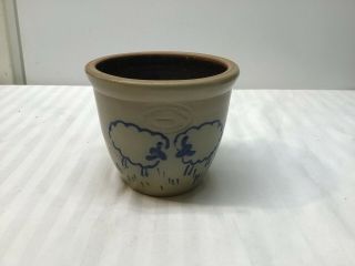 Vintage Beaumont Pottery Crock Planter Flower Pot With Sheep - York,  Maine - 1987