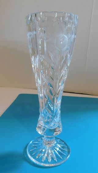 Vintage Anna Hutte Bleikristall Lead Crystal 8 " Rose Bud Vase Germany